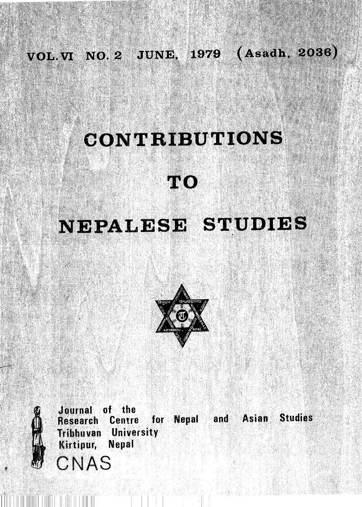 Contributions To Nepalese Studies ;Volume06-02